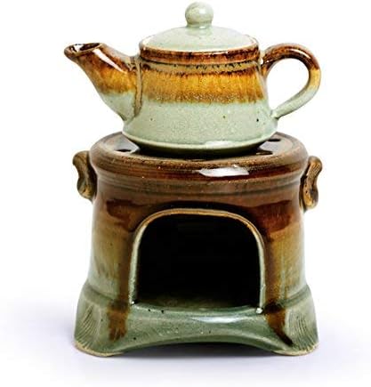 Western Eiderdown Presents Studio Pottery Ceramic Home Fragrances Humidifiers Cum Scented Oil Breezy Aroma Diffuser (Brown & Pistachio Green) (11.5 cm X 10.9 cm X 14.9 cm) #Aport-086