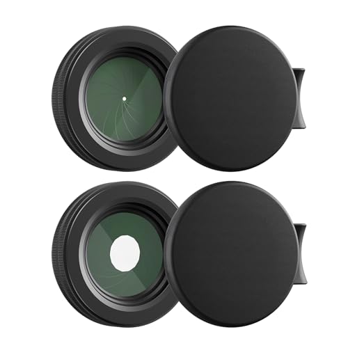Drynoaeir Adjustable Iris Aperture Diaphragm Kit for PVS-14 Night Vision M30 Adapter Ring Adjustable Aperture 1.5-26mm with UV Filter & Lens Protective Covers (2 Pack)