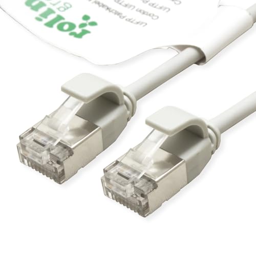 ROLINE GREEN U/FTP Patch Cable Cat.6A (Class EA), LSOH, Slim, Grey, 0.3 m, gray, 0,3 m