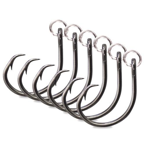 Mustad R39943NP Ringed Demon Circle Hook 4X Black Nickel Size 7/0 6-Pack