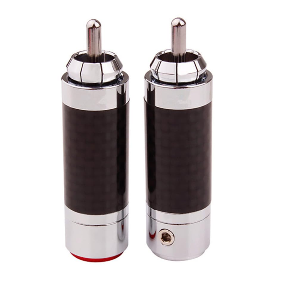 złącza RCA Pozłacane złącza audio do kabli wzmacniaczy terminali głośników elektronicznych z włókna węglowego (rozmiar: 20 szt., kolor: Half Red Silver)