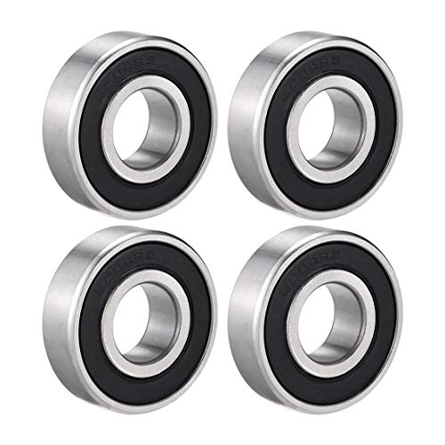 sourcing map 6204RS Deep Groove Ball Bearing Single Sealed 160204, 20mm x 47mm x 14mm Chrome Steel Bearings (Pack of 4)