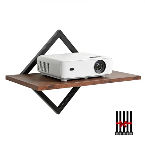 Image of DAWASAPAT Projector Wall Mount Shelf, 14.97" x 7.87" Floating Shelf for Projector, Router, Modem, Cable Box, Xbox, PS5 - Sturdy Projector Mount Rack Holder Stand