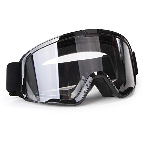 Motorcycle Goggles for Men Women Motocross Goggles Dirt Bike Goggles ATV Goggles Riding Goggles Powersports Goggles Offroad Goggle MX Goggles Skiing Goggles UV400 Anti-Scratch Dustproof Goggles Clear