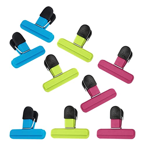 Clip Para Bolsas de Alimentos,9 Piezas Pinzas de Plástico Clip de Bolsa Clip de Sellado Food Clips,Multipropósito Clip de Sellado para Cocina,Oficina,Garaje