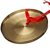 15cm/5.9inch Gong with Mallet Brass Copper Hand Gong Cymbals Portable Brass Tam Tam Gongs Traditional Chinese Percussion Instruments with Round Playing Hammer Orchestra Church Opera #5