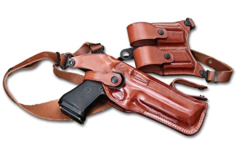 Premium Leather Vertical Shoulder Holster Fits, Desert Eagle All Calibers With 6''Bbl, Right Hand Draw, Brown Color #1089# #TOP7