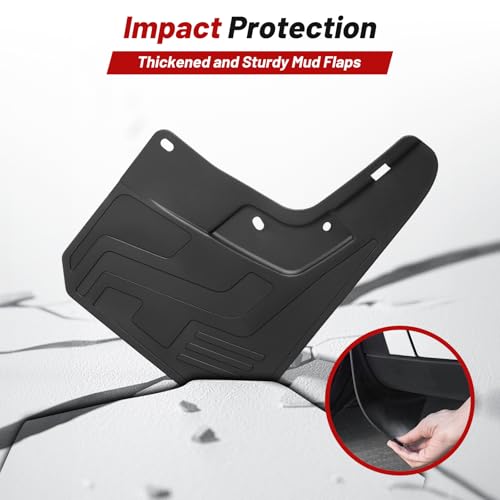 Image of Sunsdrew Mud Flaps for 2023-2026 Chevrolet Colorado WT /CUSTOM /LT /Z71, 4PCS All Weather No-Drill Splash Guards Chevy Colorado Accessories(NOT for ZR2 /Trail Boss /GMC Canyon /Models with Fender Flares)