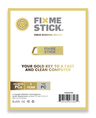 FixMeStick PRO Gold Computer Virus Removal Stick for Windows PCs - Unlimited Use