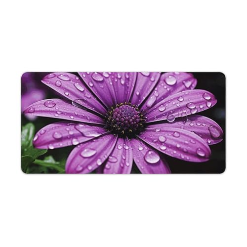 Tapis de souris violet géant anti-tache motif fleurs marguerites