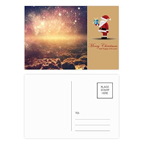 Cartes postales nébuleuse cosmique Père Noël Golden Space lot de 20 pour correspondances uniques