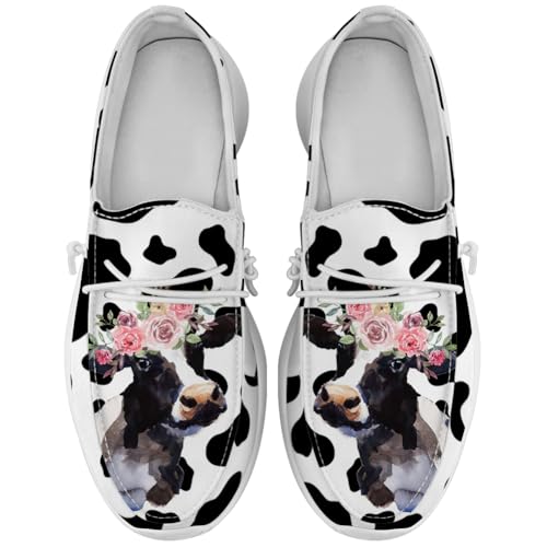 Quorax Slip-on Shoes Women Cow Loafers Walking Shoes Gifts for Women Men