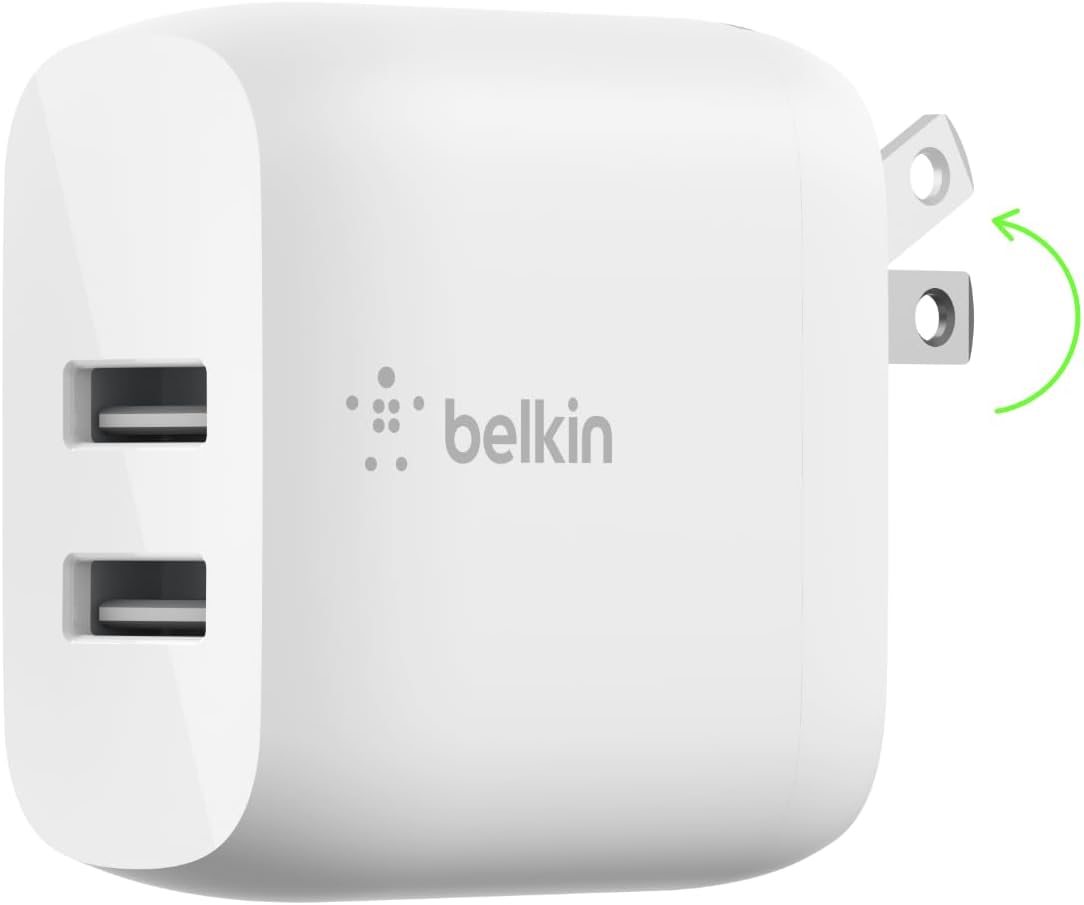 Amazon.com: Belkin 24-Watt Dual Port USB Wall Charger, White : Cell ...
