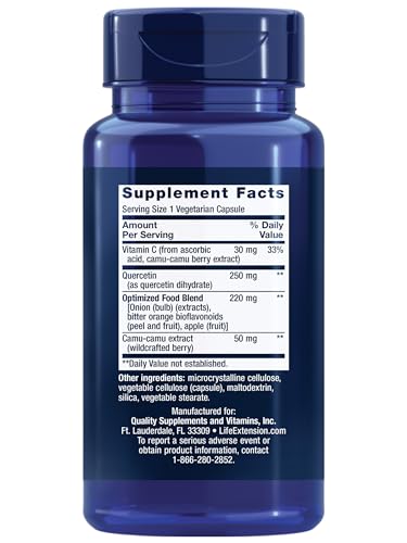 Life Extension Optimized Quercetin 250 mg Supports Immune Health, Heart Health, Non-GMO, Gluten Free - 60 Vegetarian Capsules - image 2