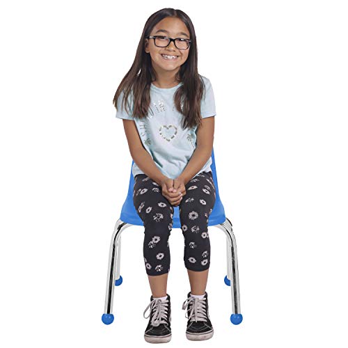 Factory Direct Partners 10361-As 12" School Stack Chair, Stacking Student Chairs With Chromed Steel Legs And Ball Glides - Assorted Colors (6-Pack) #TOP2