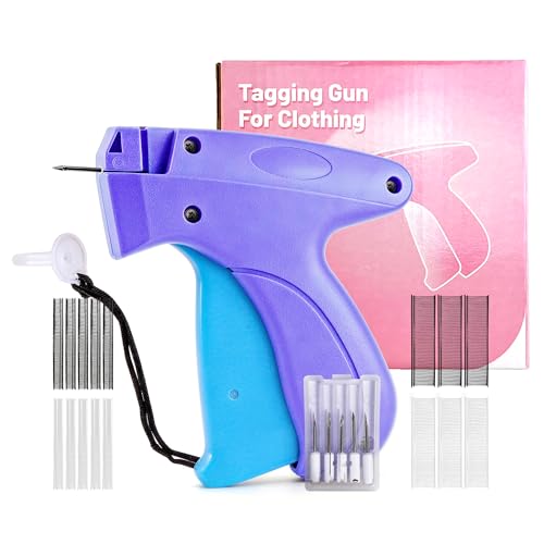 Dual-Size Professional Stitch & Tag Gun: 1-Inch Fasteners for Retail Tagging, 1/4-Inch for Fabric Repair. Handheld Portable Tool for Home, Store & Emergency Use. Complete Kit with 6 Needles