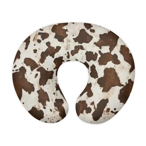 Image of Tongluoye Brown Cowhide Nursing Pillow Cover for Baby Boy Soft Breastfeeding Pillow Slipcover Cow Baby Girl Newborn U-Shaped Breastfeeding Pillow Covers Fits for Infant Support