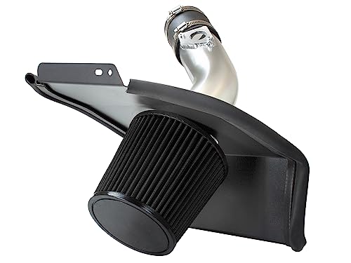 Cold Air Intake System with Heat Shield Kit + Filter Combo BLACK Compatible For 15-20 WRX STI 2.5L Turbo