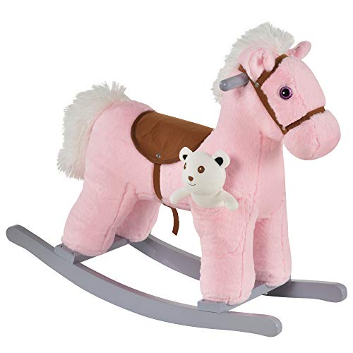 Exclusive Qaba Kids Plush Ride-On Rocking Horse with Bear Toy, Children Chair with Soft Plush Toy & Fun Realistic Sounds, Pink Featured Product Qaba Kids Plush Ride-On Rocking Horse with Bear Toy, Children Chair with Soft Plush Toy & Fun Realistic Sounds, Pink