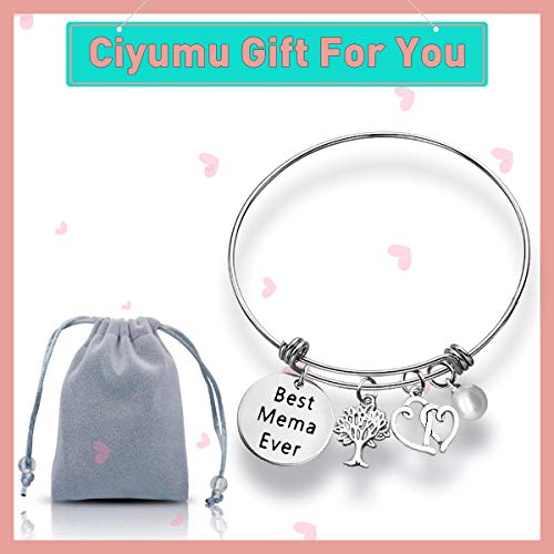 Mother's Day Gift For Mema Bracelet Gift For Mema Best Mema Ever Bracelet Grandma Expandable Wire Bangle Bracelet Grandma Gift For Grandmother Nana Thanksgiving Christmas Birthday Gift For Grammy Gift #TOP6