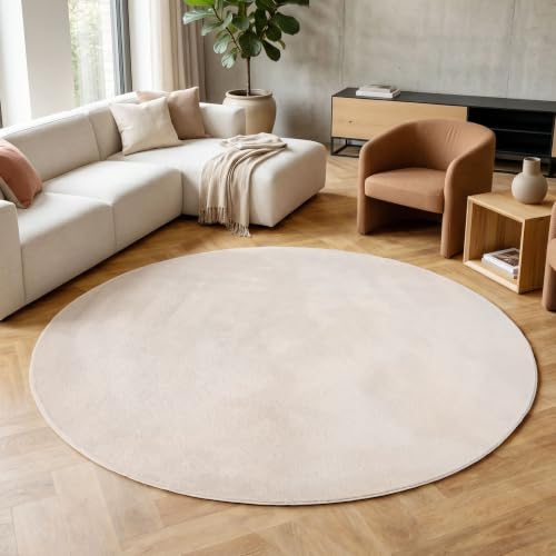 HomebyHome Teppich Kurzflor Rechteckig, Rund & Läufer, waschbarer Rutschfester Teppich, weich, modernes einfarbiges Design für Wohnzimmer, Schlafzimmer, Küche & Kinderzimmer.