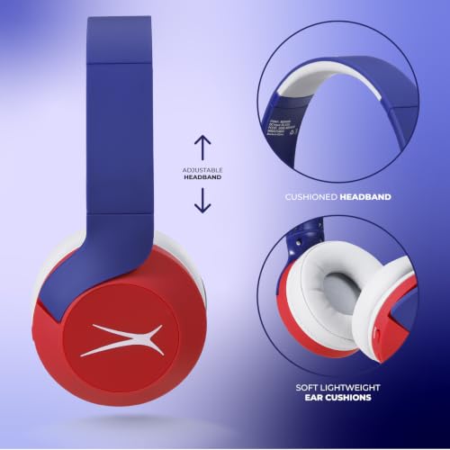 Image of Altec Lansing Kid Safe Noise Cancelling Wireless Headphones 15H Battery, 85dB Volume Limit, Foldable Design Powerful Sound, Active Noise Cancellation Perfect for Kids Ages 7+