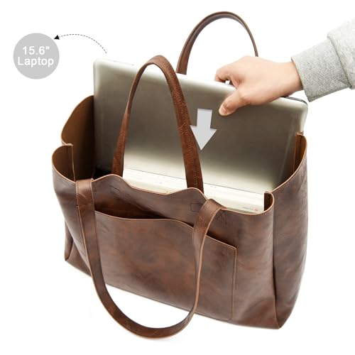 Bolso Tote Grande de Mujer en Cuero Sintético Suave miniatura 6
