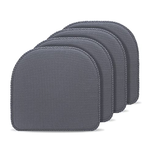 Tromlycs Chair Cushions For Dining Chairs 4 Pack Kitchen Room Pads Seat Cushions Indoor Non Slip U Shaped 17 X 16 Inch Grey #TOP26