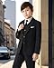 MAGE MALE Boys'5-Piece Suits Multiple Colour Tuxedo Formal Slim Fit Boys Suit Set with Suspenders and Adjustable Waist Black