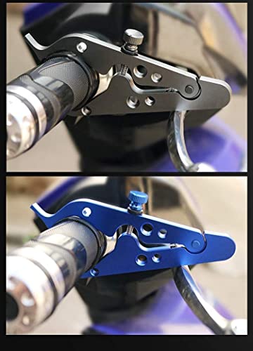 Image of Motorcycle Cruise Control Throttle Lock - CNC 6061 T6 Aluminum with Rubber Grip | Universal Handlebar Throttle Holder for Comfortable Long Rides | Easy Manual Speed Lock | Black