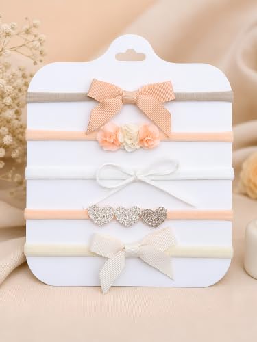 Image of POLKA TOTS Baby Hairbands for Kids Girl | Cute Stretchable Hair Bands for Baby Girls | Kids Hair Accessories | Elastic Infant Hairband | Toddler Hair Clips (Pack of 5)