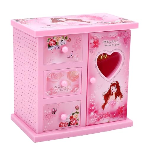Caja de joyería musical para niñas organiza joyas sin enredos 2