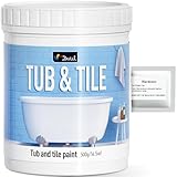 Tub and Tile Paint, Tub and Tile Refinishing Kit with Hardener, Tile Paint and Tub Refinishing Kit Bathtub Paint Water Based &Low Odor, Sink Paint for Bathroom Kitchen, Semi-Gloss White, 25-30sq.ft
