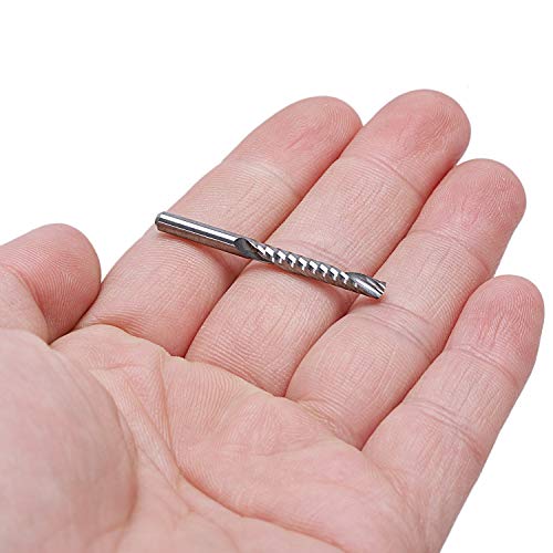 TOBEOME 10 Stücke Cnc Fräser 3,175X22 Mm Einzelne Flöte Spiral Carbid Cnc Fräser Fräser