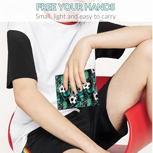 Image of Wallet for Boys Soccer Leather Wallets Credit Id Card Cash Holder Black Rfid Blocking Zipper Cute Cool Funny Aesthetic Wallets With Coin Pocket Id Window Teen Wallets for Boys Teenager Wallet