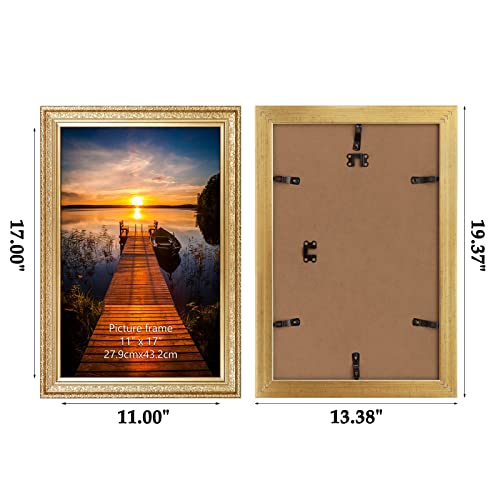 Edenseelake 11X17 Picture Frames Set Of 2, Vintage Gold 11 X 17 Poster Frame For Wall Hanging Vertical And Horizontal #TOP5