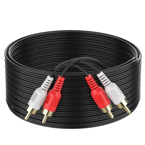 Abireiv RCA Cable10ft 2RCA M/M Stereo Audio Cable [24K Gold Plated | Copper Core] 2RCA Male to 2RCA Male.for Home Theater HDTV Amplifiers Hi-Fi Systems Speakers