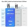 USB A to USB C Data Cable 1.5ft 2Pack, 10Gbps USB3.2 Gen 2 Data Transfer & 3A Charging Short USB Type C Cord for Android Auto Car Carplay iPhone 17/16/15 Galaxy S25/24 Pixel 9/8/7 External SSD Laptop