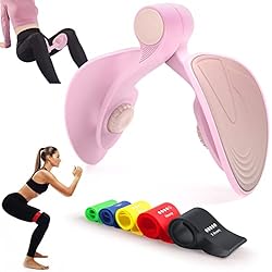 Maquina Para Ejercitar Aductores Entrenador de Cadera, Spopal Ejercitador de Piso Pélvico con 5 Bandas de Resistencia, Ejercitador Interno del Muslo para Mujeres, Entrenador Piernas para Piernas y Glúteos, Brazo, Trasero (Rosa)
