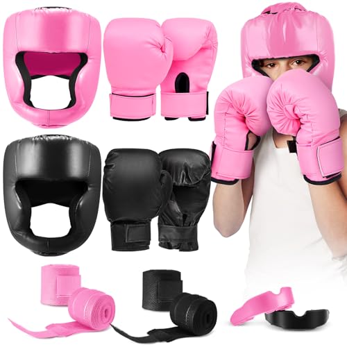 Kanayu 12 Pcs Kids Boxing Equipment Set for Beginners Ages 6-18 Years Including Boxing Helmet and Gloves Hand...