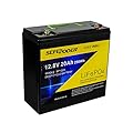 SEFEPODER 12V 20Ah LiFePO4 Lithium Battery, 2000+ Deep Cycle Rechargeable Battery for Solar, Marine, Scooter, Lighting, Fisher Finder, Outdoor Camping, Off-Grid Applications etc. Built-in 20A BMS