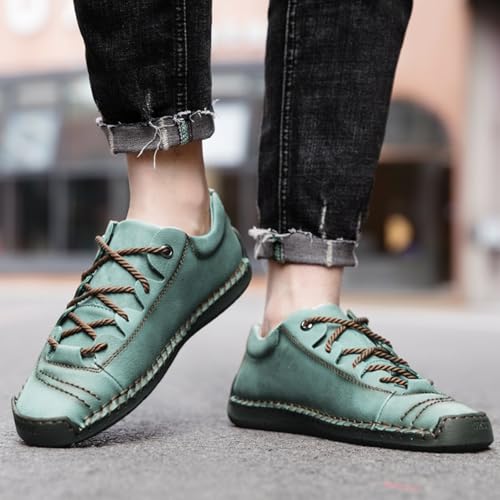 Handcrafted Leather Driving Loafers - Breathable Slip-On Business Casual Shoes with Metal Perforations, Flexible Flat Sole & Lightweight Comfort 6