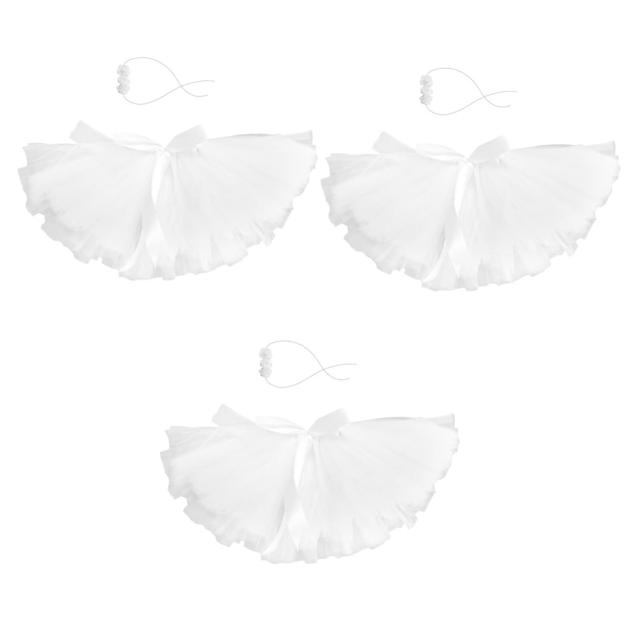 Abaodam 3piezas Falda Tutu De Tul Para Bebés Con Diadema Floral Traje De Fotografía Para Niñas De Meses Vestido De Princesa Color Ropa Para Nuevos Nacidos y Celebraciones