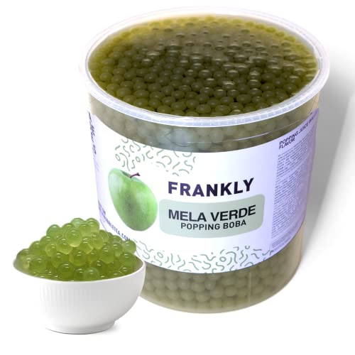 Popping Boba - Esferas de fruta para Bubble tea, té de burbujas, yogur, pasteles y dulces (Manzana Verde, 3.2Kg) Cover