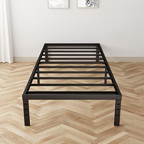 Lobeedd 18 Inch Tall Twin Bed Frame With Maximum Storage, 2500 Lbs Heavy Duty Metal Platform No Box Spring Needed Strengthen Support Mattress Foundation, Noise Free (Twin) #TOP2