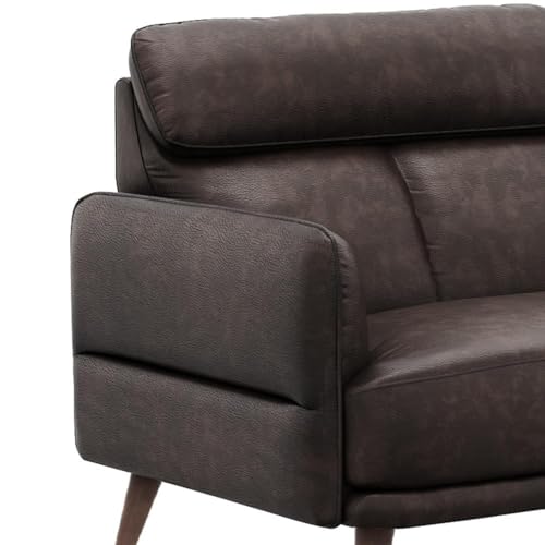Image of Wakefit Sofa Set | 5 Year Warranty | Sofa 1 Seater, 1 Seater Sofa for Living Room, Wooden Sofa Set, Single Seater - Azores(Robin : Brown)