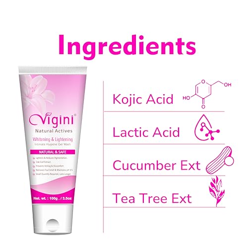 Vigini Natural Vaginal Lightening Brightening Feminine Hygiene Intimate Gel Wash for Women 200G | Non Staining & Itching like Serum Cream Oil,Organic Moisturizer Reduces Dryness Maintains pH 3.5