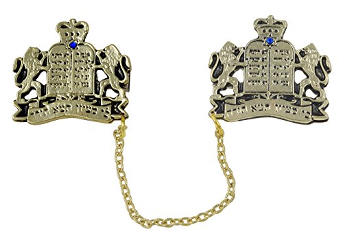 aJudaica Gold Plated Lions Tallit Clips