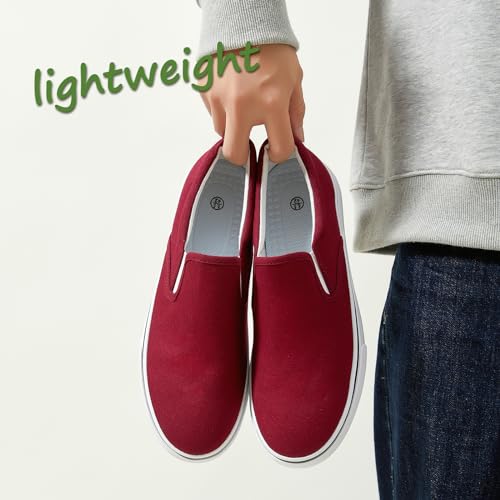Image of yageyan Mens Slip on Sneakers Loafers Shoes Canvas Black Shoes Canvas Blue Casual Fashion Shoes