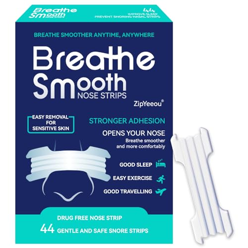 Cerotti Nasali Antirussamento 44 Pezzi - Anti Russamento per Uomo, Sport, Respira Bene - Rimozione Senza Residui